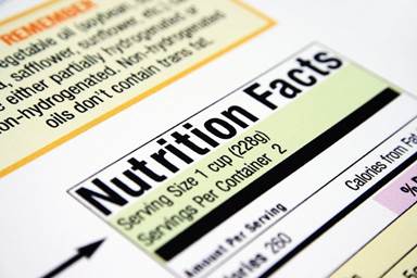 nutrition facts label